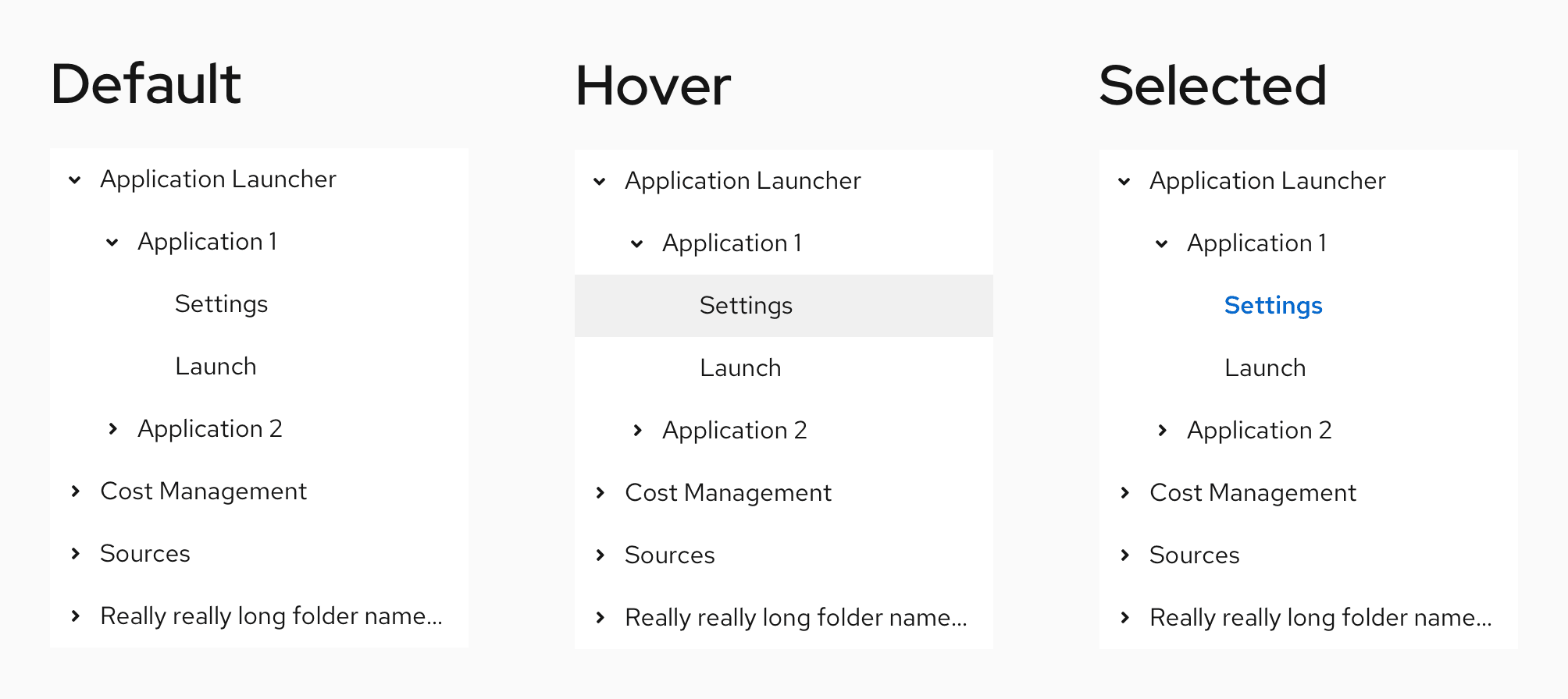 Default tree view usage